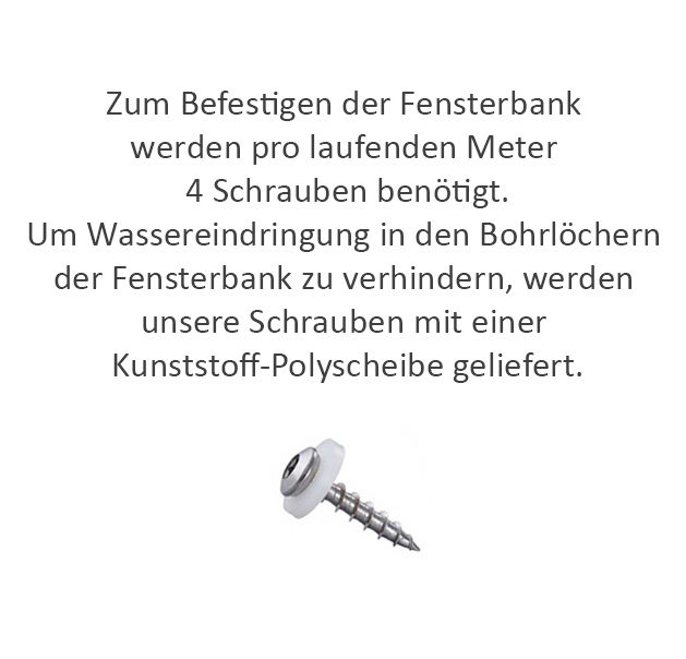 Information zu Fensterbankschrauben