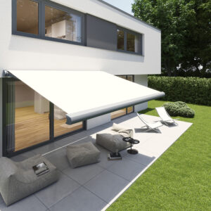 Elektrische Vollkassettenmarkise nach Maß | Sicht von oben | Erlich-bauhandel