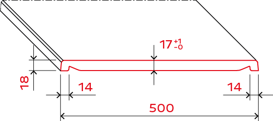 Werzalit compact Doppelprofil Skizze